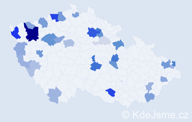 Příjmení: 'Šuleková', počet výskytů 102 v celé ČR