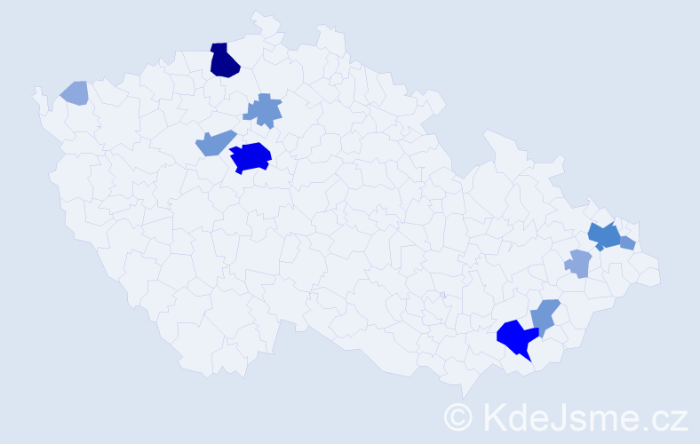 Příjmení: 'Paprčková', počet výskytů 28 v celé ČR