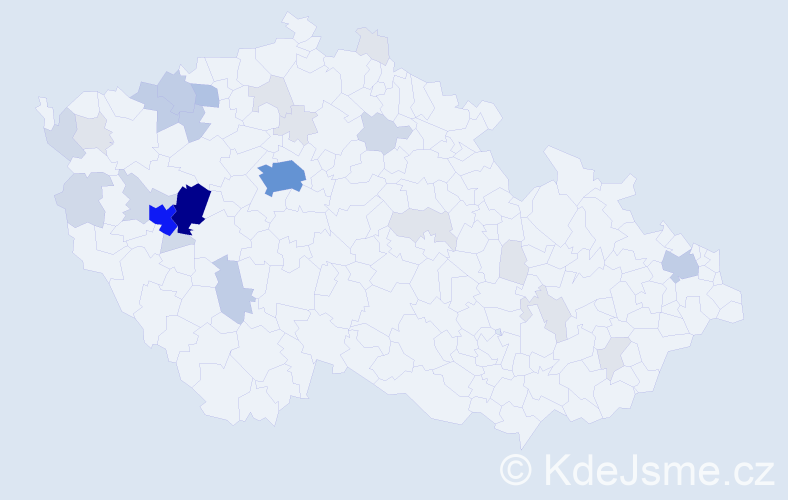 Příjmení: 'Trykar', počet výskytů 103 v celé ČR