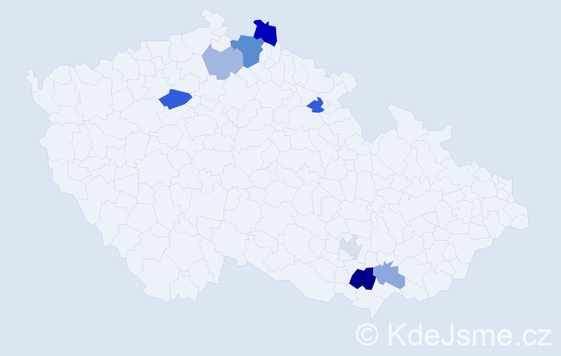 Příjmení: 'Radošinská', počet výskytů 15 v celé ČR