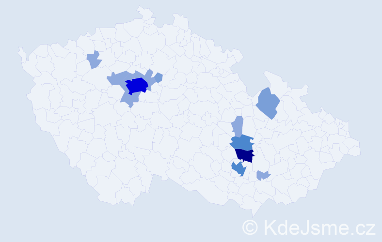 Příjmení: 'Koháčková', počet výskytů 29 v celé ČR