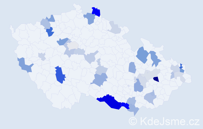 Příjmení: 'Kochan', počet výskytů 94 v celé ČR