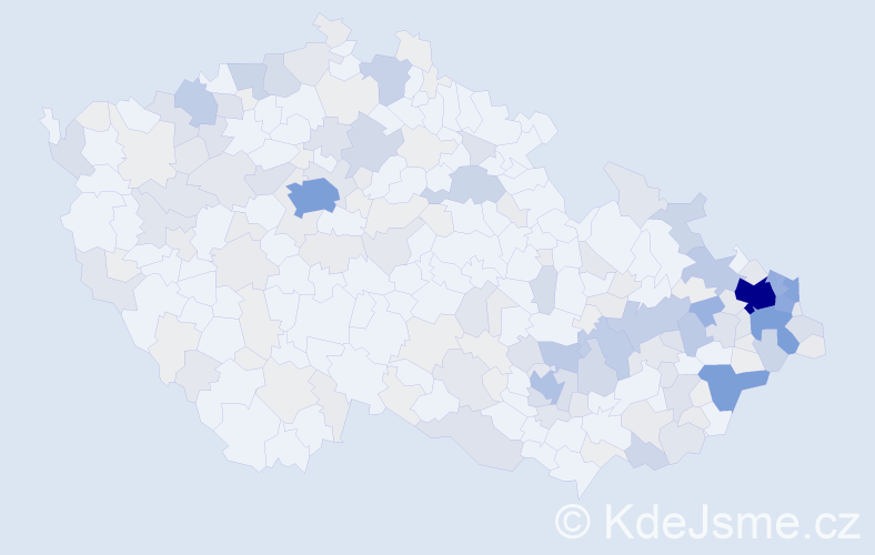 Příjmení: 'Kubica', počet výskytů 773 v celé ČR