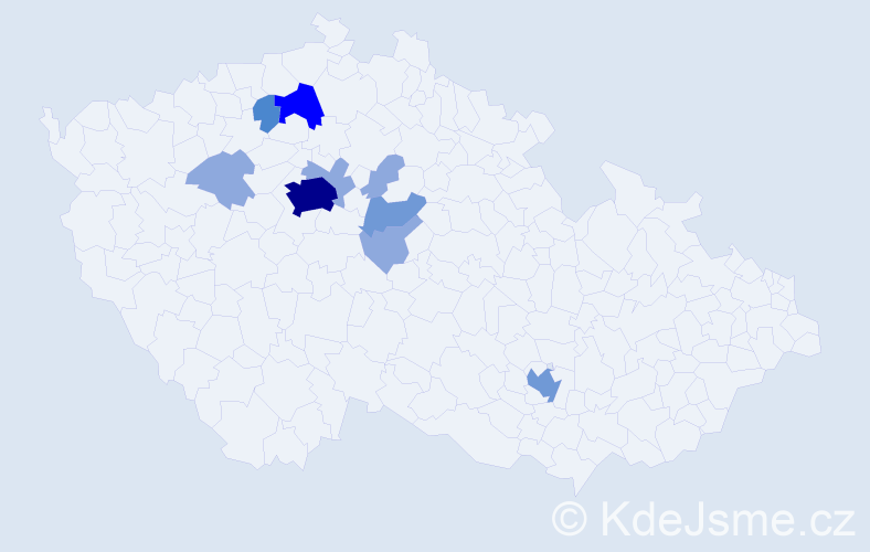 Příjmení: 'Nytlová', počet výskytů 21 v celé ČR