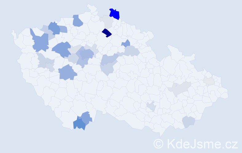 Příjmení: 'Bondar', počet výskytů 84 v celé ČR