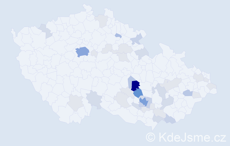 Příjmení: 'Chocholáčová', počet výskytů 122 v celé ČR