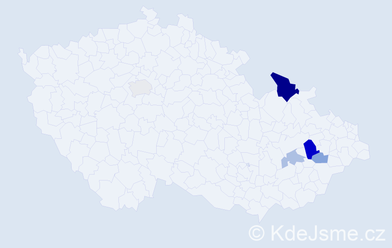 Příjmení: 'Pitroň', počet výskytů 10 v celé ČR