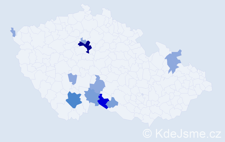 Příjmení: 'Kepšta', počet výskytů 26 v celé ČR
