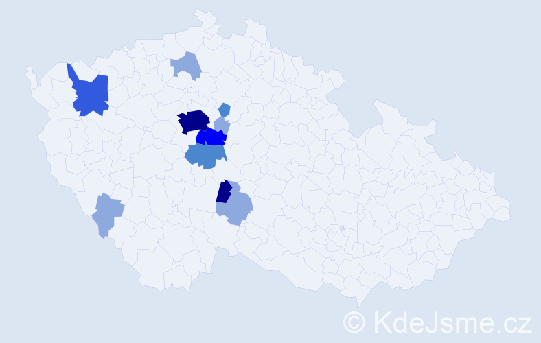 Příjmení: 'Kulvejt', počet výskytů 25 v celé ČR