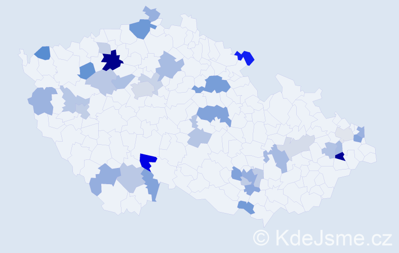 Příjmení: 'Spišáková', počet výskytů 74 v celé ČR