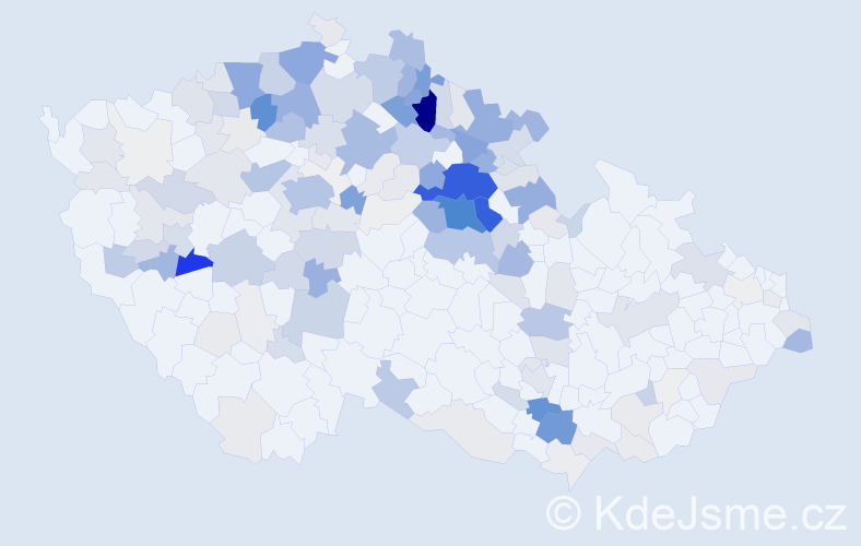 Příjmení: 'Bažant', počet výskytů 823 v celé ČR