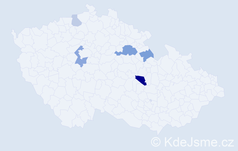 Příjmení: 'Tobyška', počet výskytů 9 v celé ČR