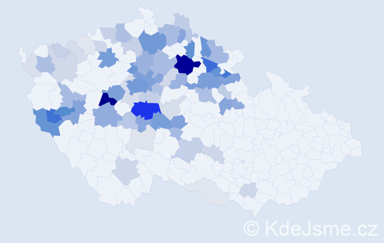 Příjmení: 'Pávová', počet výskytů 316 v celé ČR