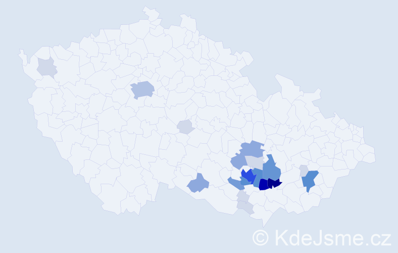 Příjmení: 'Kotolanová', počet výskytů 83 v celé ČR