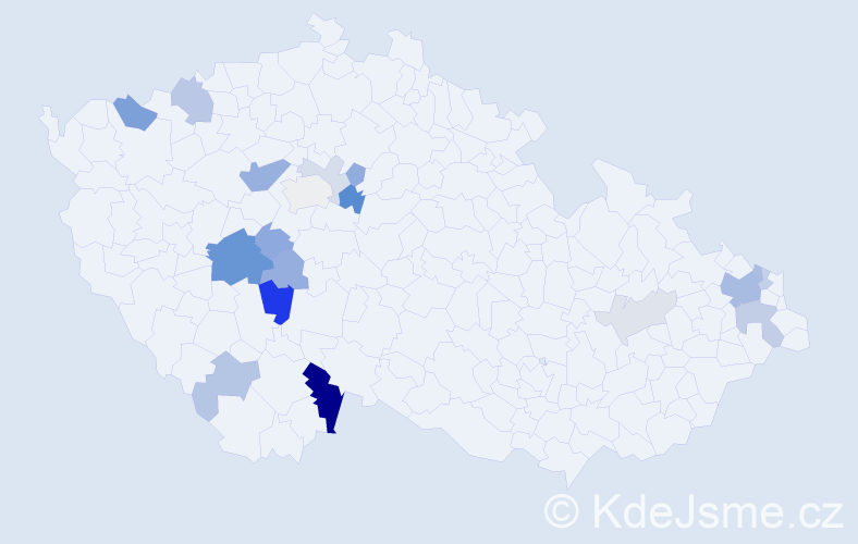 Příjmení: 'Palusová', počet výskytů 43 v celé ČR