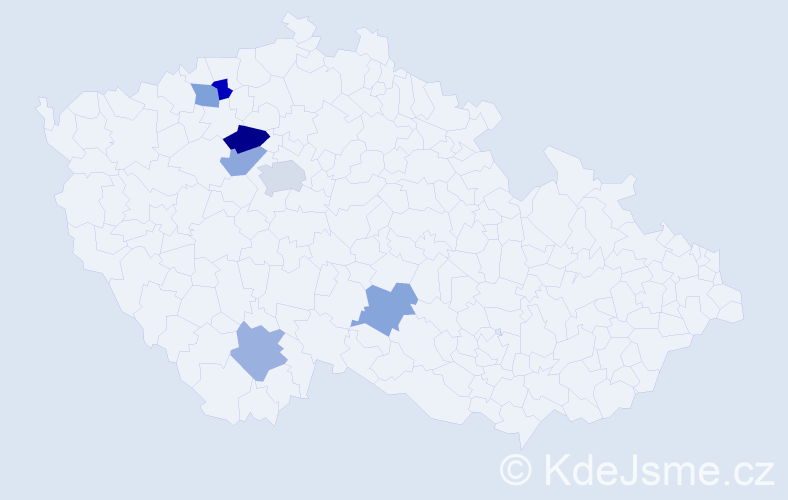 Příjmení: 'Enická', počet výskytů 9 v celé ČR