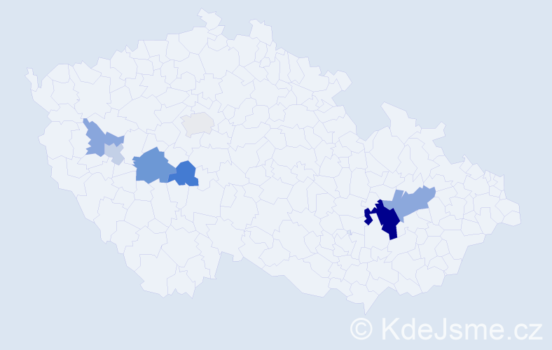 Příjmení: 'Veruňák', počet výskytů 15 v celé ČR