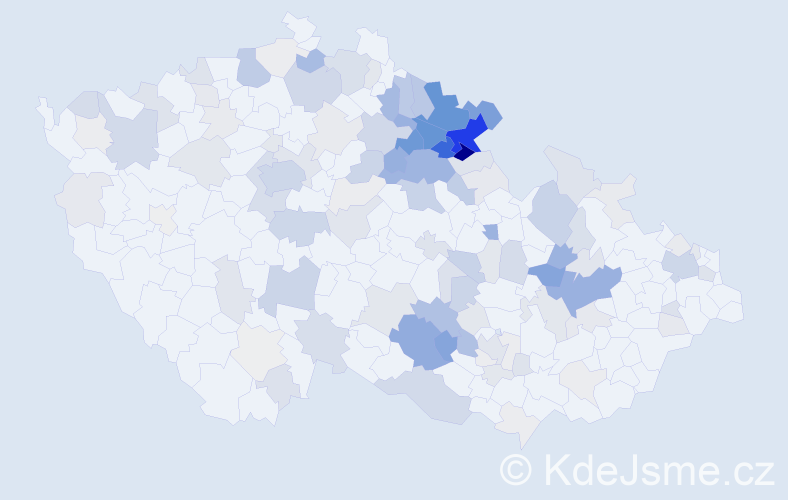 Příjmení: 'Borůvka', počet výskytů 499 v celé ČR