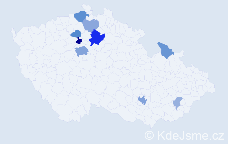 Příjmení: 'Kovačević', počet výskytů 27 v celé ČR