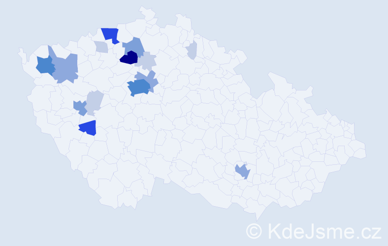 Příjmení: 'Paneš', počet výskytů 51 v celé ČR