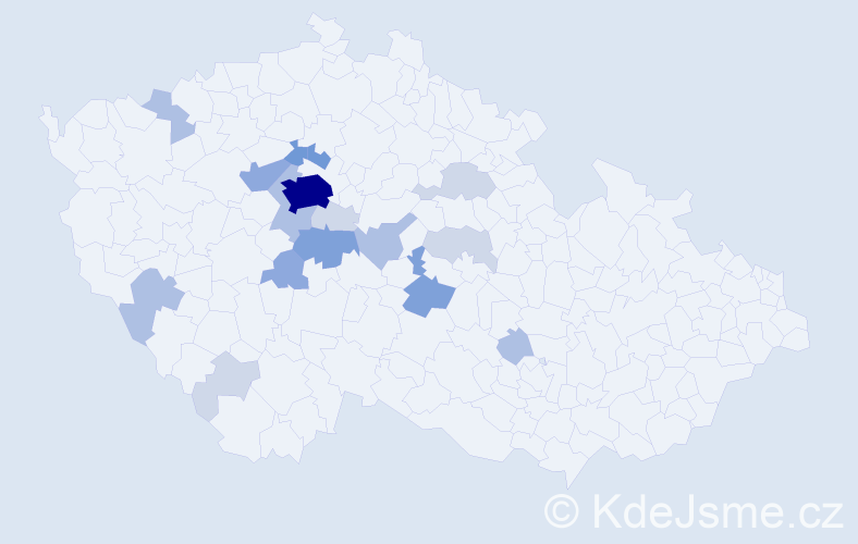 Příjmení: 'Rebec', počet výskytů 53 v celé ČR