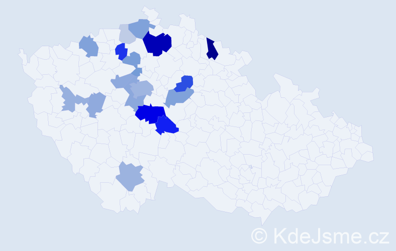 Příjmení: 'Švimberská', počet výskytů 50 v celé ČR