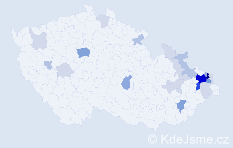 Příjmení: 'Krmášková', počet výskytů 79 v celé ČR