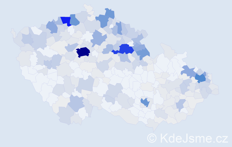 Příjmení: 'Tomášová', počet výskytů 1408 v celé ČR