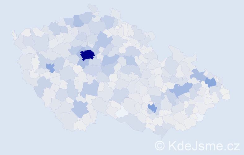 Příjmení: 'Král', počet výskytů 9965 v celé ČR