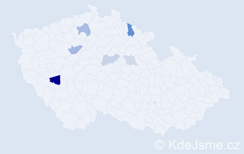 Příjmení: 'Klingr', počet výskytů 20 v celé ČR