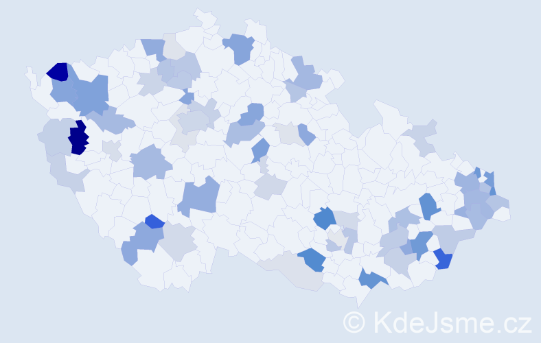 Příjmení: 'Sloboda', počet výskytů 170 v celé ČR