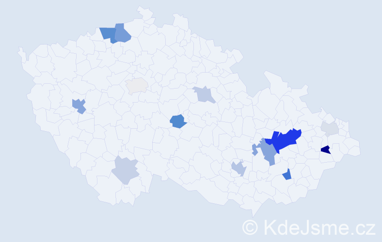 Příjmení: 'Bezlojová', počet výskytů 32 v celé ČR