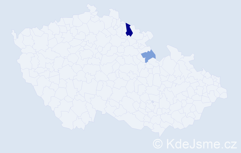 Příjmení: 'Omrt', počet výskytů 4 v celé ČR