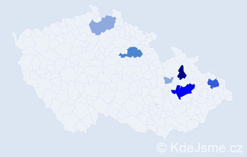 Příjmení: 'Gičová', počet výskytů 17 v celé ČR