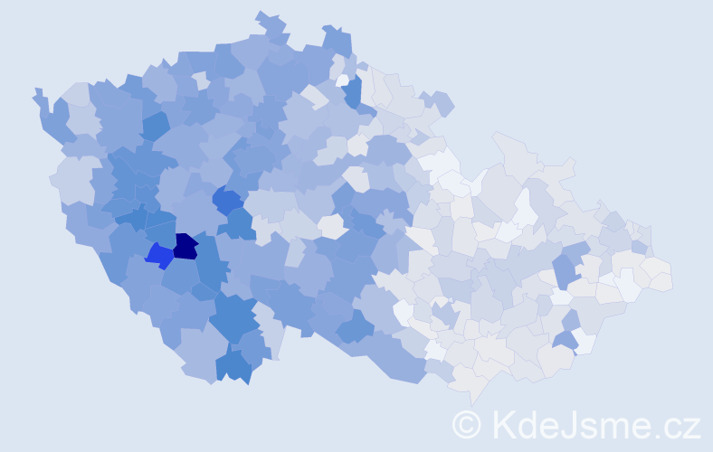 Příjmení: 'Bláha', počet výskytů 5538 v celé ČR