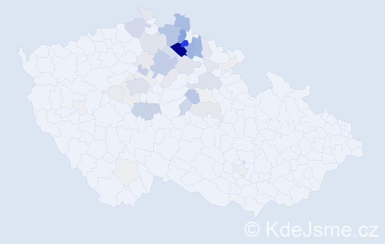 Příjmení: 'Nejedlo', počet výskytů 170 v celé ČR