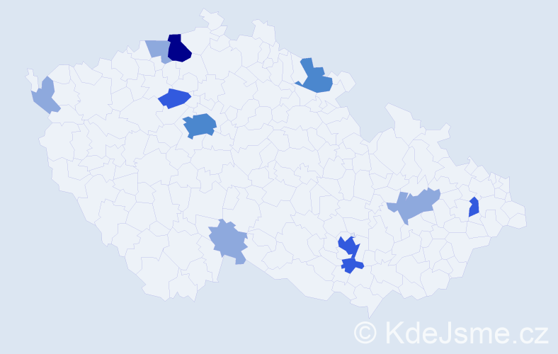 Příjmení: 'Matzková', počet výskytů 25 v celé ČR