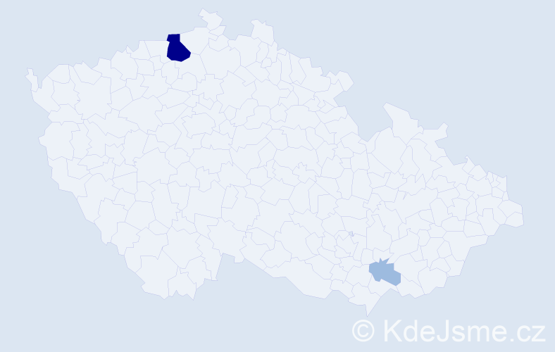 Příjmení: 'Vanša', počet výskytů 5 v celé ČR
