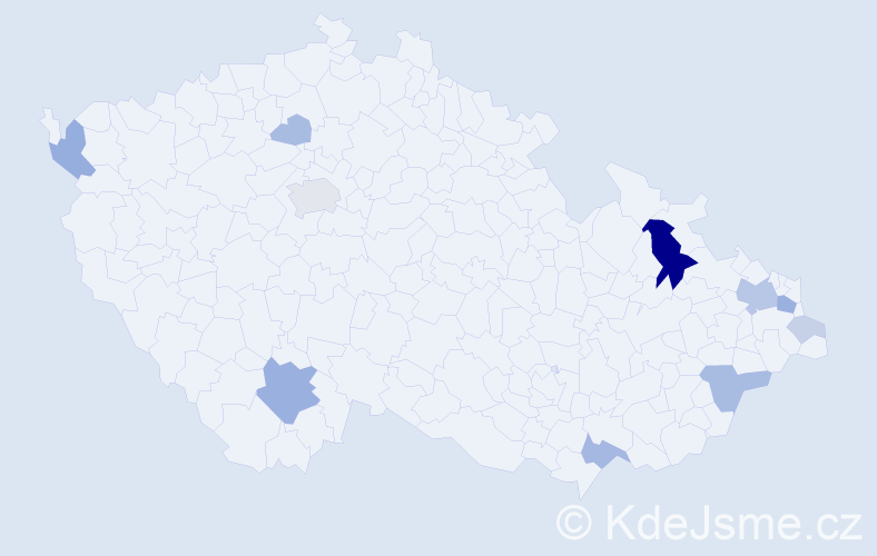 Příjmení: 'Višvaderová', počet výskytů 32 v celé ČR