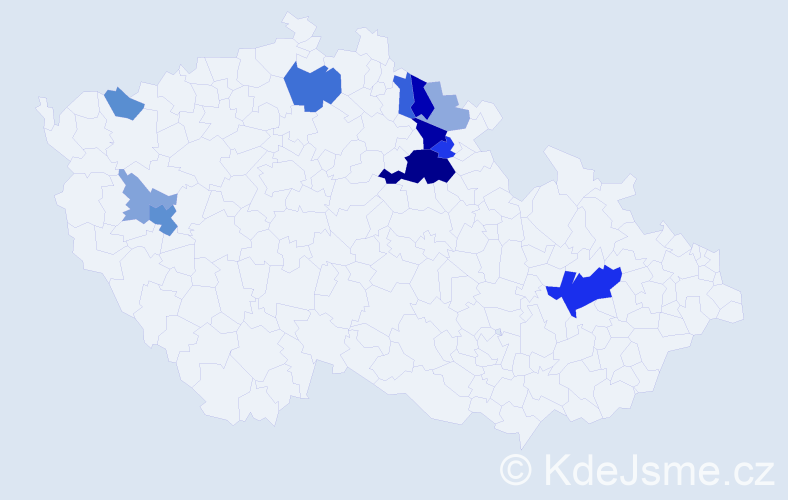 Příjmení: 'Kolovrátníková', počet výskytů 30 v celé ČR