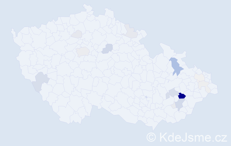 Příjmení: 'Kocfelda', počet výskytů 70 v celé ČR