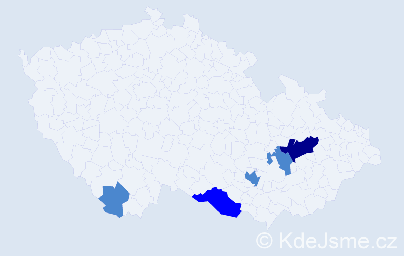 Příjmení: 'Ignácek', počet výskytů 8 v celé ČR