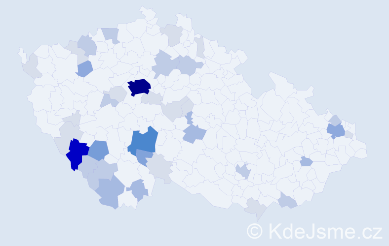 Příjmení: 'Vrhelová', počet výskytů 112 v celé ČR