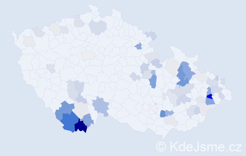 Příjmení: 'Frnková', počet výskytů 178 v celé ČR