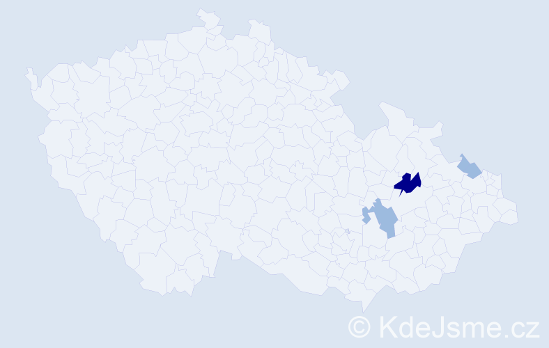 Příjmení: 'Valábková', počet výskytů 7 v celé ČR