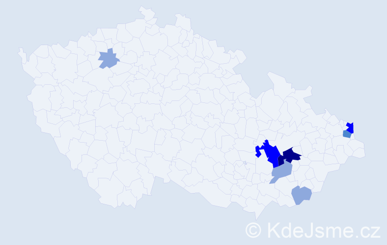 Příjmení: 'Sivec', počet výskytů 18 v celé ČR