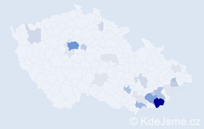 Příjmení: 'Guryčová', počet výskytů 93 v celé ČR