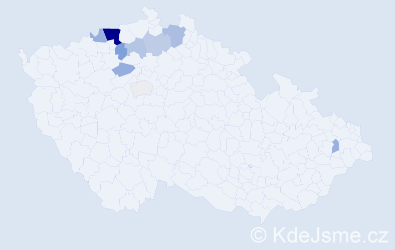 Příjmení: 'Gürth', počet výskytů 21 v celé ČR