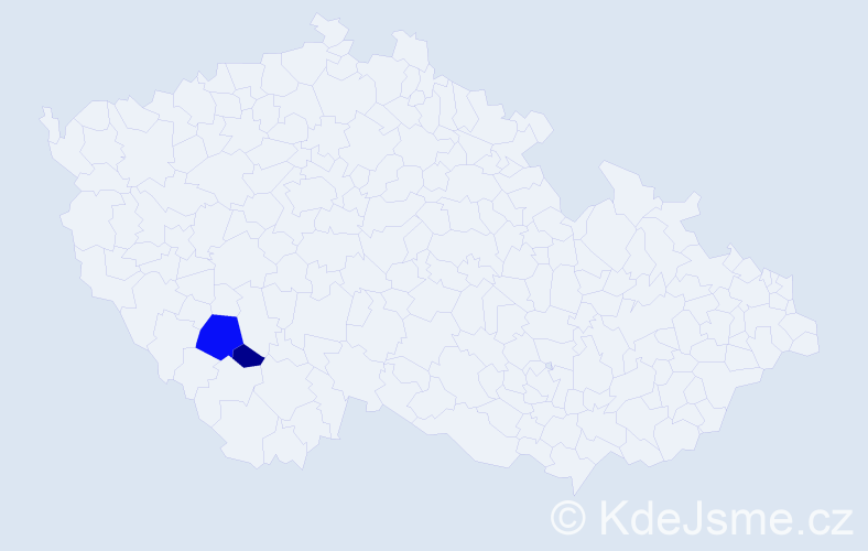 Příjmení: 'Kozbachová', počet výskytů 4 v celé ČR