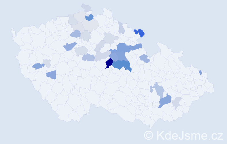 Příjmení: 'Labuťová', počet výskytů 116 v celé ČR